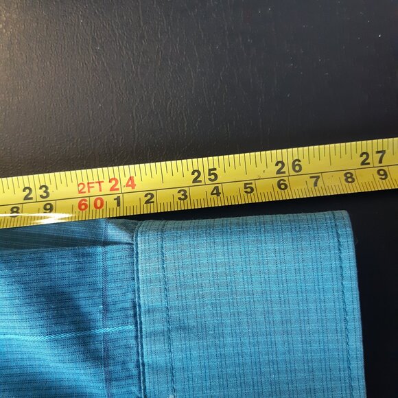 CALVIN KLEIN  SZ L Slim Fit 100% Cotton Blue Plaid LS Men's Button Up Shirt - Picture 15 of 16